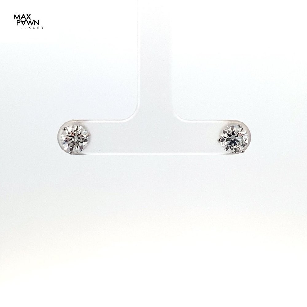 2.00cts  LAB Diamond Earrings 14k WG 1.1grms Screw Bags 144010001604/lezxz/DEC